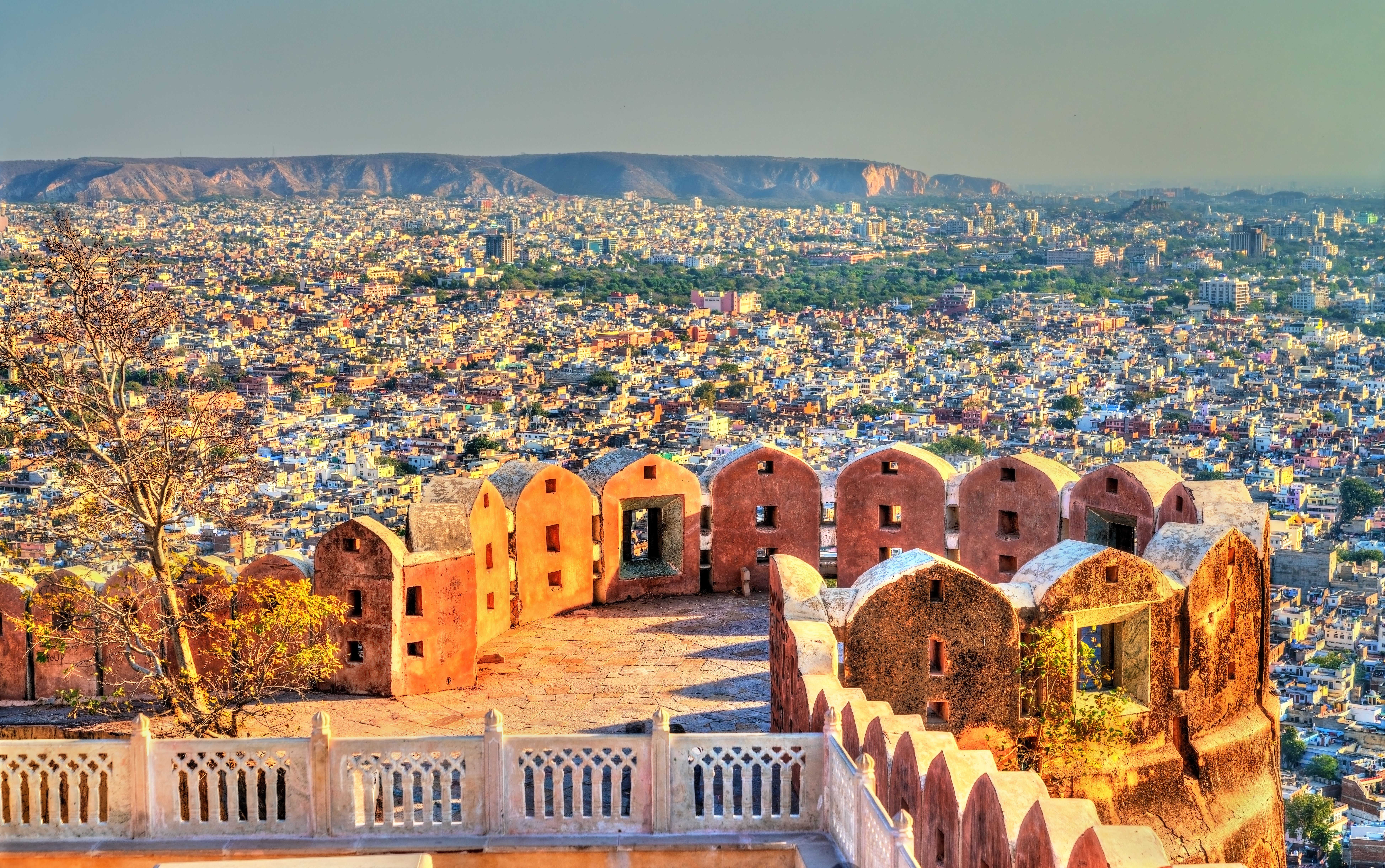 View of Jaipur from Nahargarh Fort - Rajasthan, India